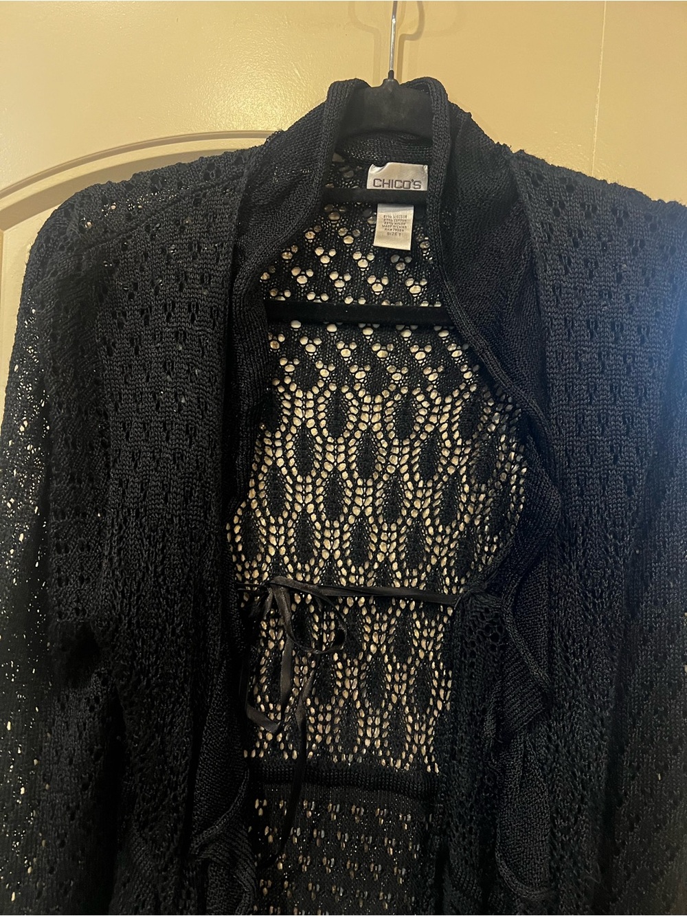 Chico’s Long Reese Ruffle Cardigan - Picture 4 of 5